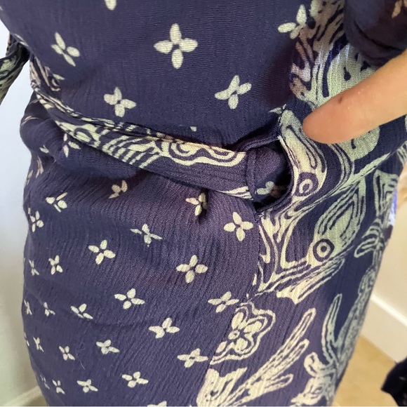 Iguana Inc. Worldly Clothing set, hand made, blue, surplus top, maxi skirt. M/L. - Picture 3 of 16